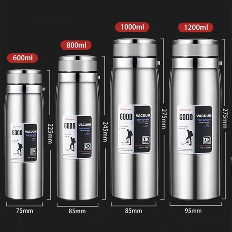 600ML/1000ML/1200ML Double Stainless Steel 316 Thermal Flask with Filter Portable Coffee Tea Thermal Bottle Travel Tumbler stainless steel thermos bottle thermal water bottle stainless steel water bottle stainless steel thermos cup stainless steel thermal container