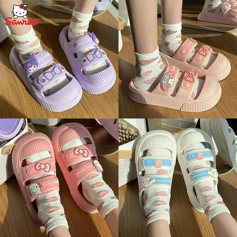

Kawaii Sanrios Slippers Hello Kittys Cinnamoroll Kuromi My Melody Cartoon Summer Girls Cute Non-Slip Slippers Children's Gifts