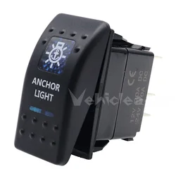 Waterproof Dual LED Rocker Switch for Car, Boat, or Caravan (50.ANCHOR LIGHT)