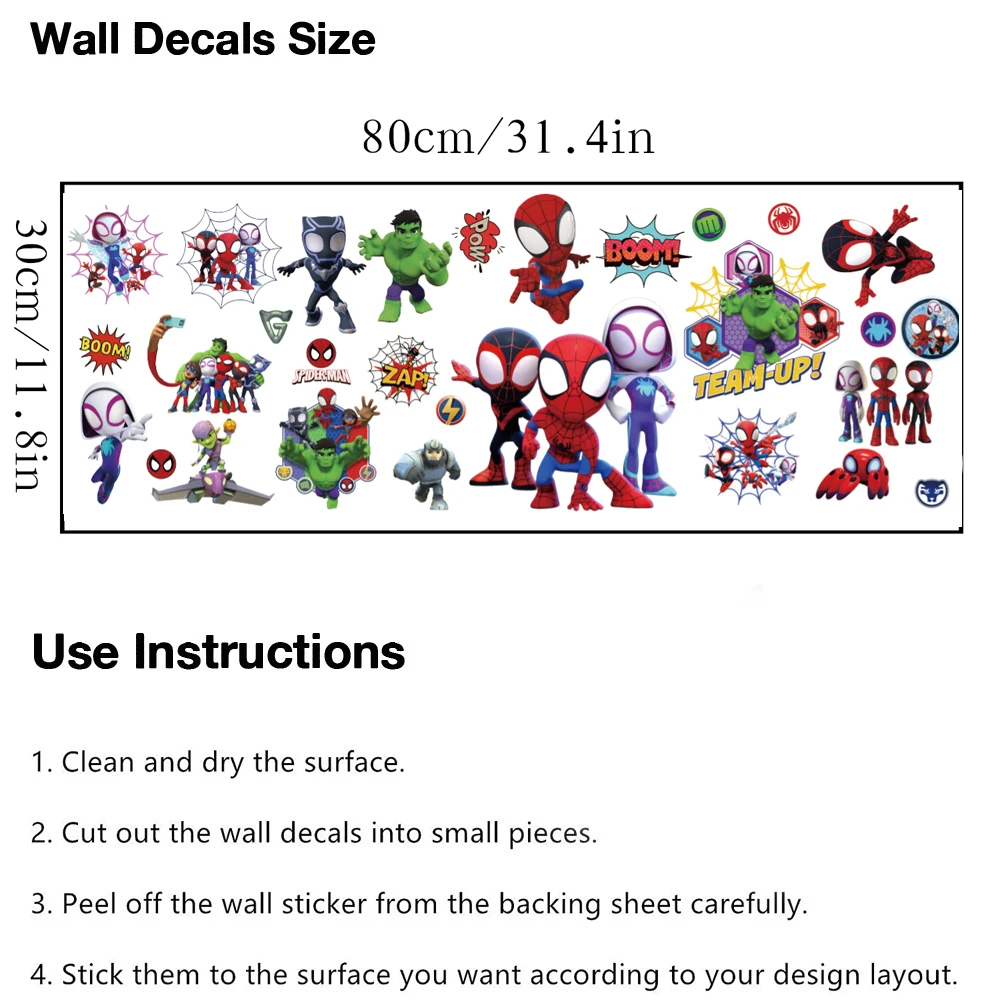 Cartoon Avengers Movie Wall Stickers For Kid's Rooms Kindergarten Living Room Bedroom Wall Decoration Self-adhesive Poster - 5