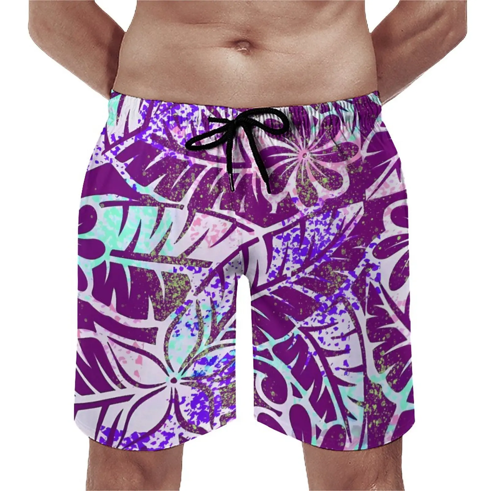 

Polynesian Summer Drawstring Adjustable Beach Shorts Hawaiian Vacation Customized Casual Shorts Surfing Cycling Sports Shorts