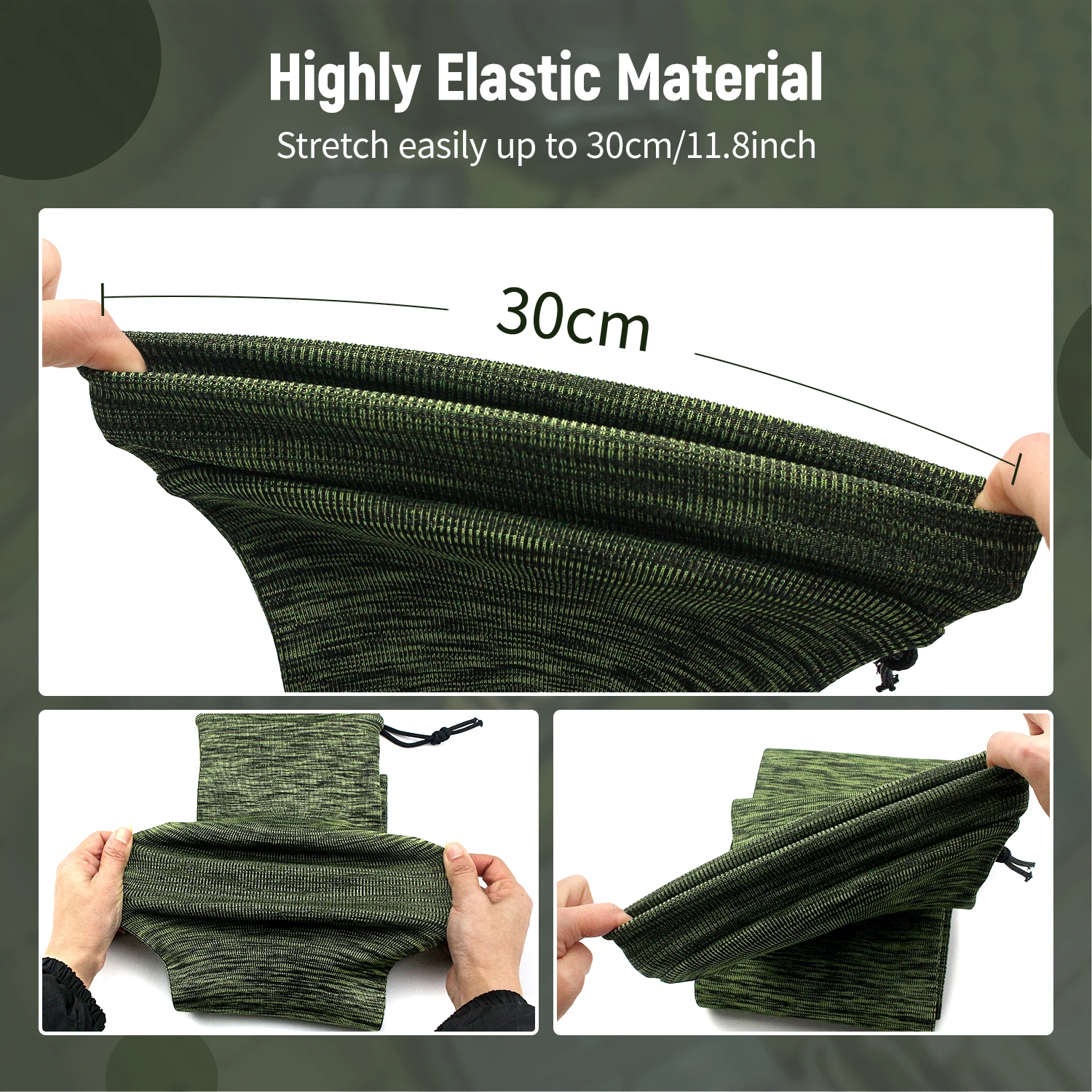 5pcs Silicone Treated Gun Socks 55 × 3.9 in Knit Gun Socks Flexible Design Hunting and Shooting Holder Socks for Rifles 3