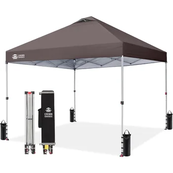10x10 Pop Up Canopy - Beach Tent with One Push Setup - Outdoor Sun Shade for Events, Parties, Camping - Gazebo with STO-N-Go 1
