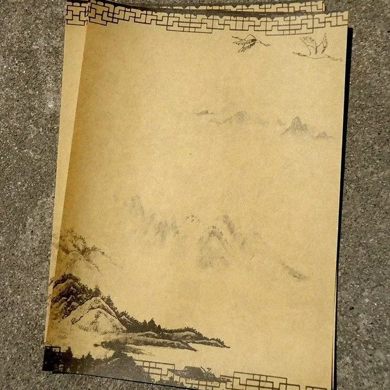 Retro Chinese Style Kraft Paper Writing Letter Pad Students Stationery Romantic Office Note Craft Paper Painting 8 Pcs/set retro writing papers