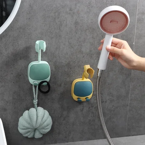 Wall Mounted Shower Holder Universal Rotation Showerhead Mount Suction Cup Base Head Rotation Bathroom Rack Bracket Adjustable