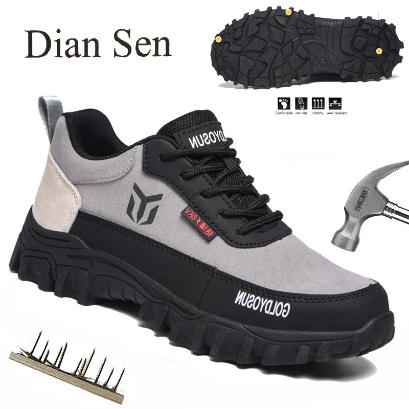 Diansen 남성용 절연 워커, 파괴 불가 산업 안전 신발, 강철 발가락 부츠, 펑크 방지 용접기 보호 신발