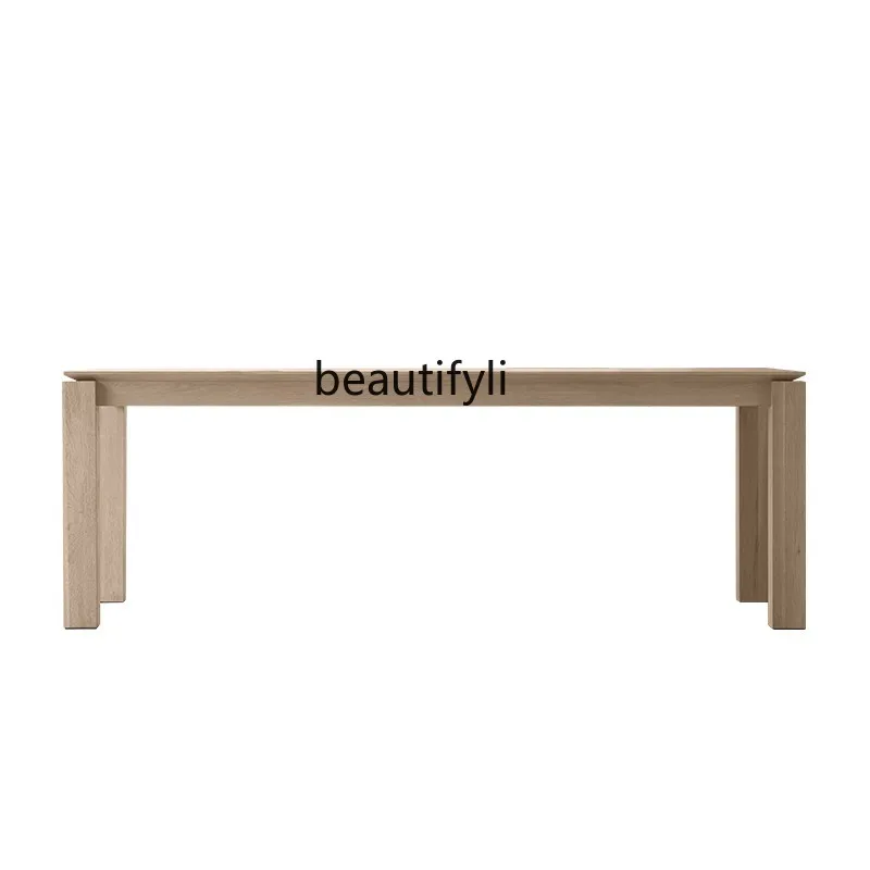 Nordic Solid Wood Conference Long Table Light Luxury Negotiation Desk Modern Creative Workbench Simple log workbench retro office computercasual dining table strip writing negotiation