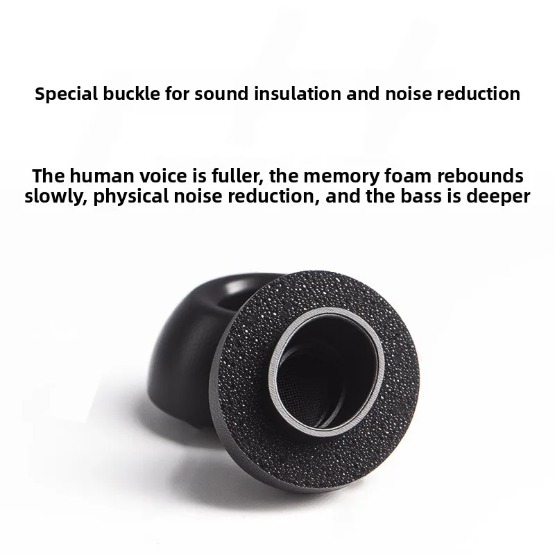 Premium Memory Foam Ear Tips with Earphone Case - Noise-Isolating Earbuds Replacement Set