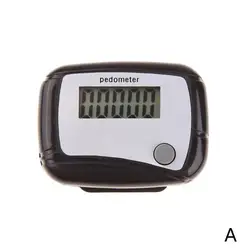 Portable Digital LCD Pedometer with Clip for Walking and Running - Steps Counter for Sports and Fitness (Black)