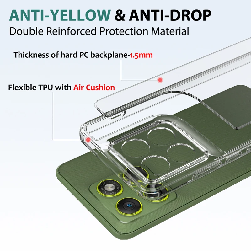 Acrylic Transparent Shockproof Silicone Back Cover Case