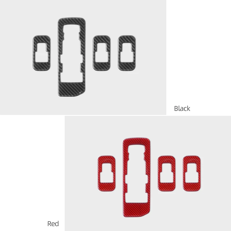 포드 F150 SVT 랩터 2015-2020 윈도우 리프터 패널 트림 스티커 4개 자동차 내부 튜닝 액세서리 LHD용 리얼 카본 파이버