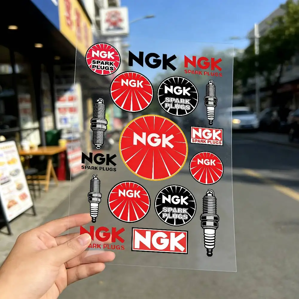NGK 반사 오토바이 스티커용 로고 오토바이 헬멧 연료 탱크 자전거용 방수 비닐 데칼