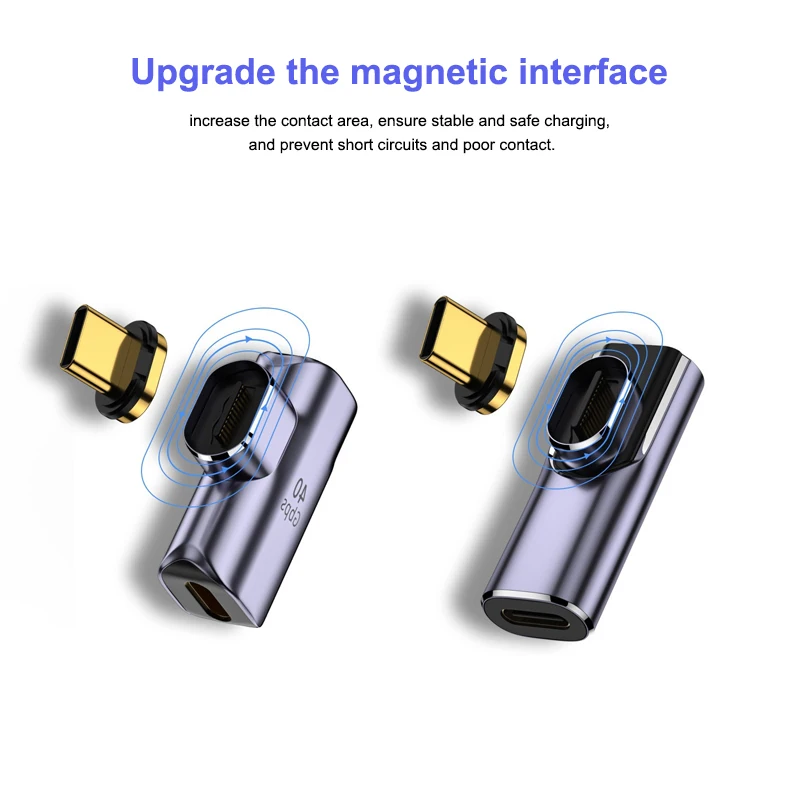 USB4.0 Magnetic Adapter 100W Thunderbolt3 USB C To Type C 40Gbps Fast Charging Magnet Converter Cable 8K@60Hz USB Type Adapte