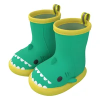 Children Baby Rain Boots Waterproof Rainshoes Cartoon Shark Todller Kids Shoes Boys Girls Water Shoes Soft Sole Anti-Slip 1