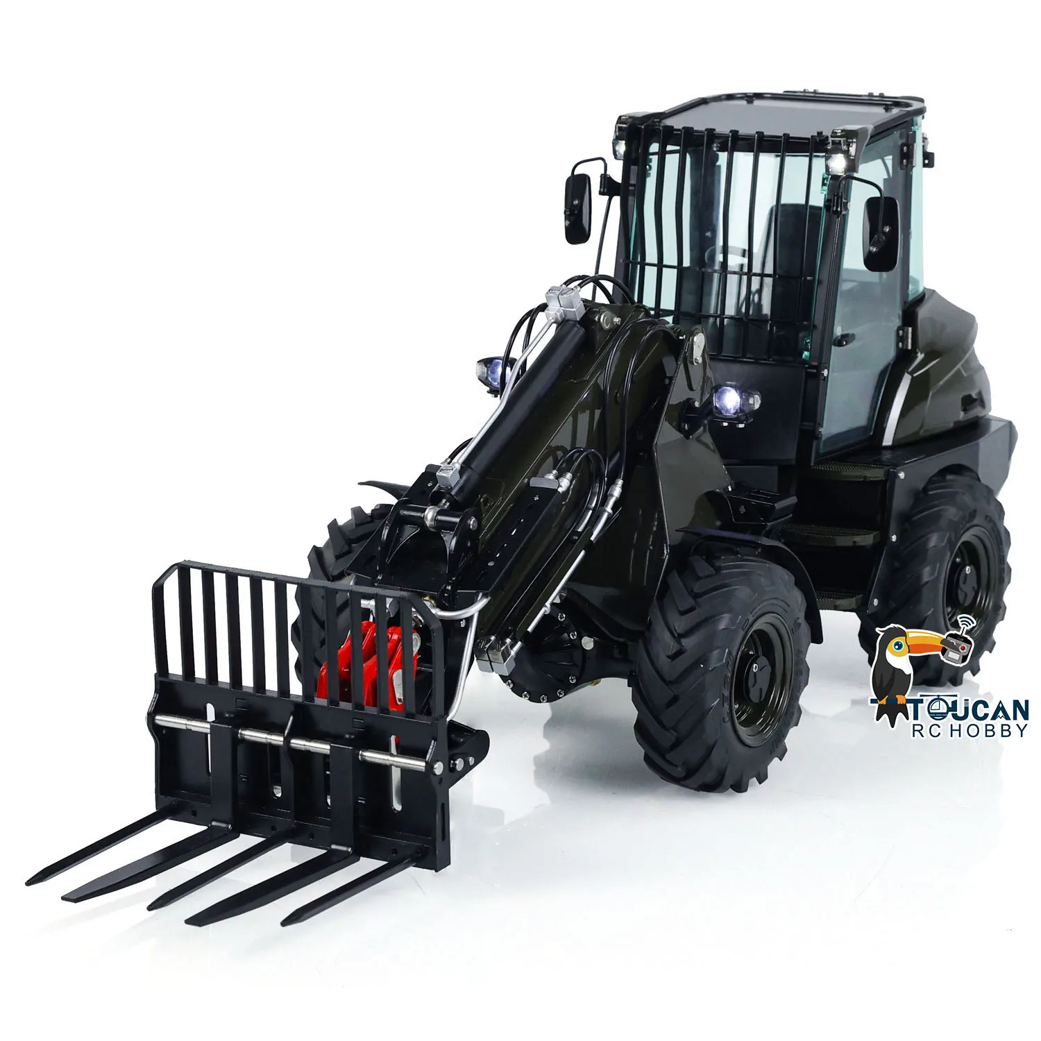 In Stock 1/14 LESU AT1050 Hydraulic RC Telescopic Arm Fork Truck Loader TOUCAN DIY Painted Finished Remote Control Car Model 4
