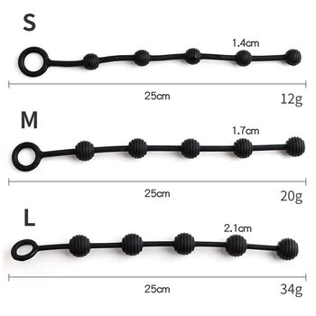 Silicone Anal Beads Butt Plug Male Vagina Masturbation Dildo Adult Products SM Sex Toys for Men Couples Prostate Stimulation Gay 6