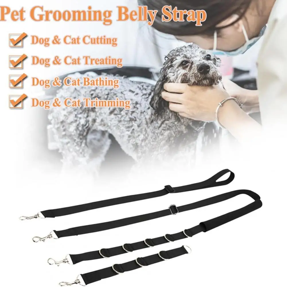 3Pcs Dog Grooming Belly Straps with Clamp Extension Loop Adjustable Design Easy To Use Pet Grooming Ropes for Dog