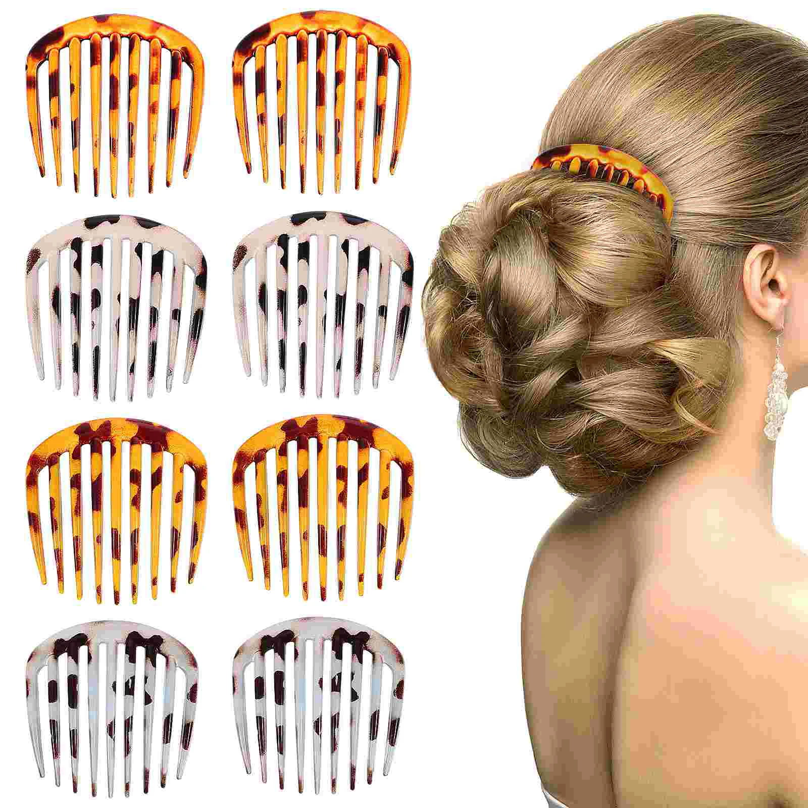 8 Pcs Retro Decor Hair Combs for Women Lacquer Side Clips Accessories Wedding Hair Accessories Women's
