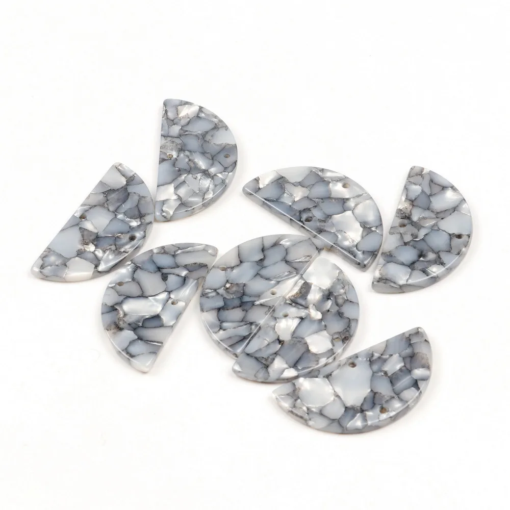 Schildpatt Ohrringe Charme, Acetat Acryl Halbkreis verbinder, Halbkreis Scheiben, 2 Loch, Halbkreis Ohrring, 32x16mm – Detail 2