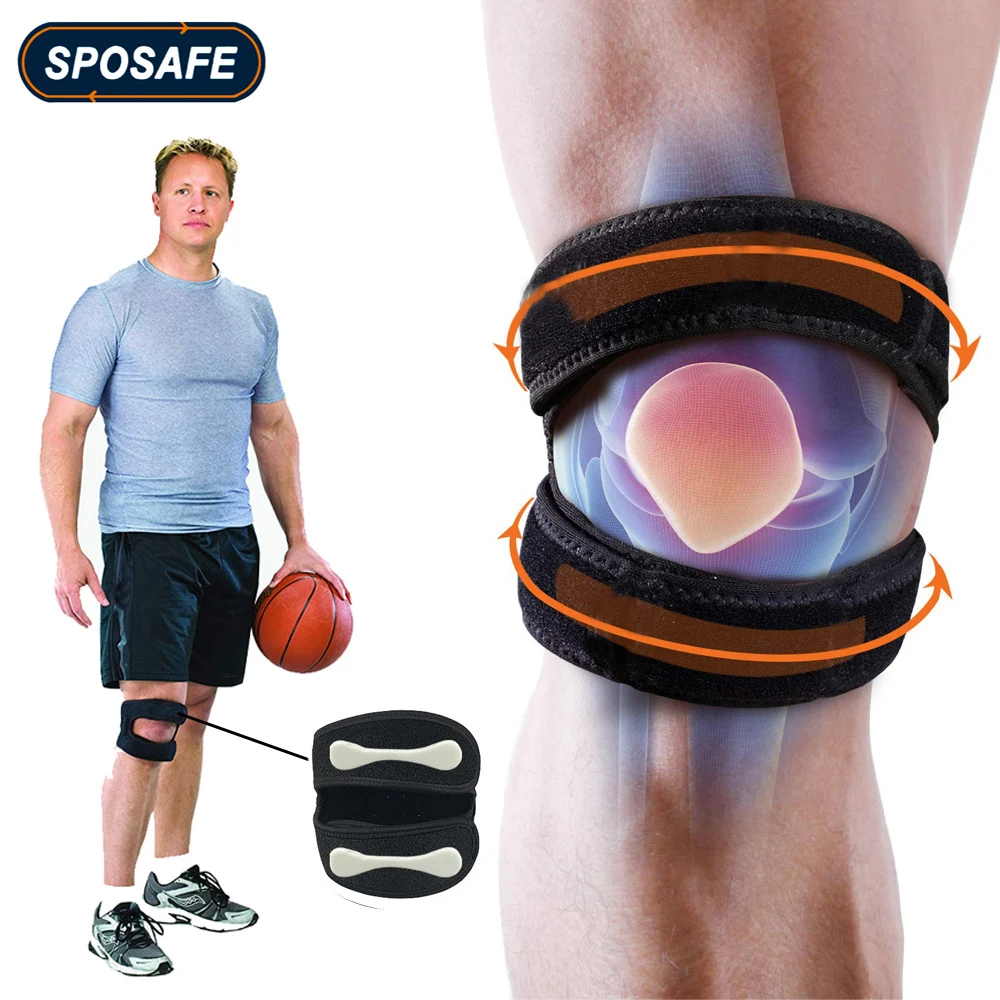 Knee Support 1Pcs Adjustable Patella Knee Strap Neoprene Knee Brace Support for Running Arthritis Jumper Tennis Basketball Pain Relief knee support sleeve,knee brace,shin protector