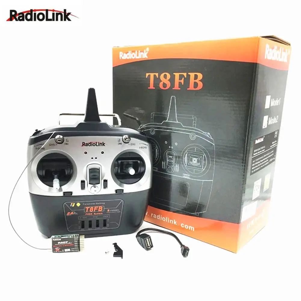 

Radiolink T8fb Bt 8 Channels Rc Transmitter And Receiver R8ef 2.4g Controller For Drone/fixed Wing Airplane Drop Shipping