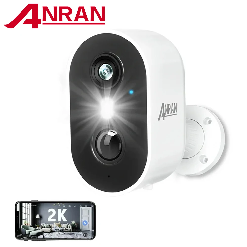 2K Rechargeable Battery Camera 2.4G WiFi Camera Wireless Home Surveillance Security Cameras PIR ,IP65 ,work with ANRAN app