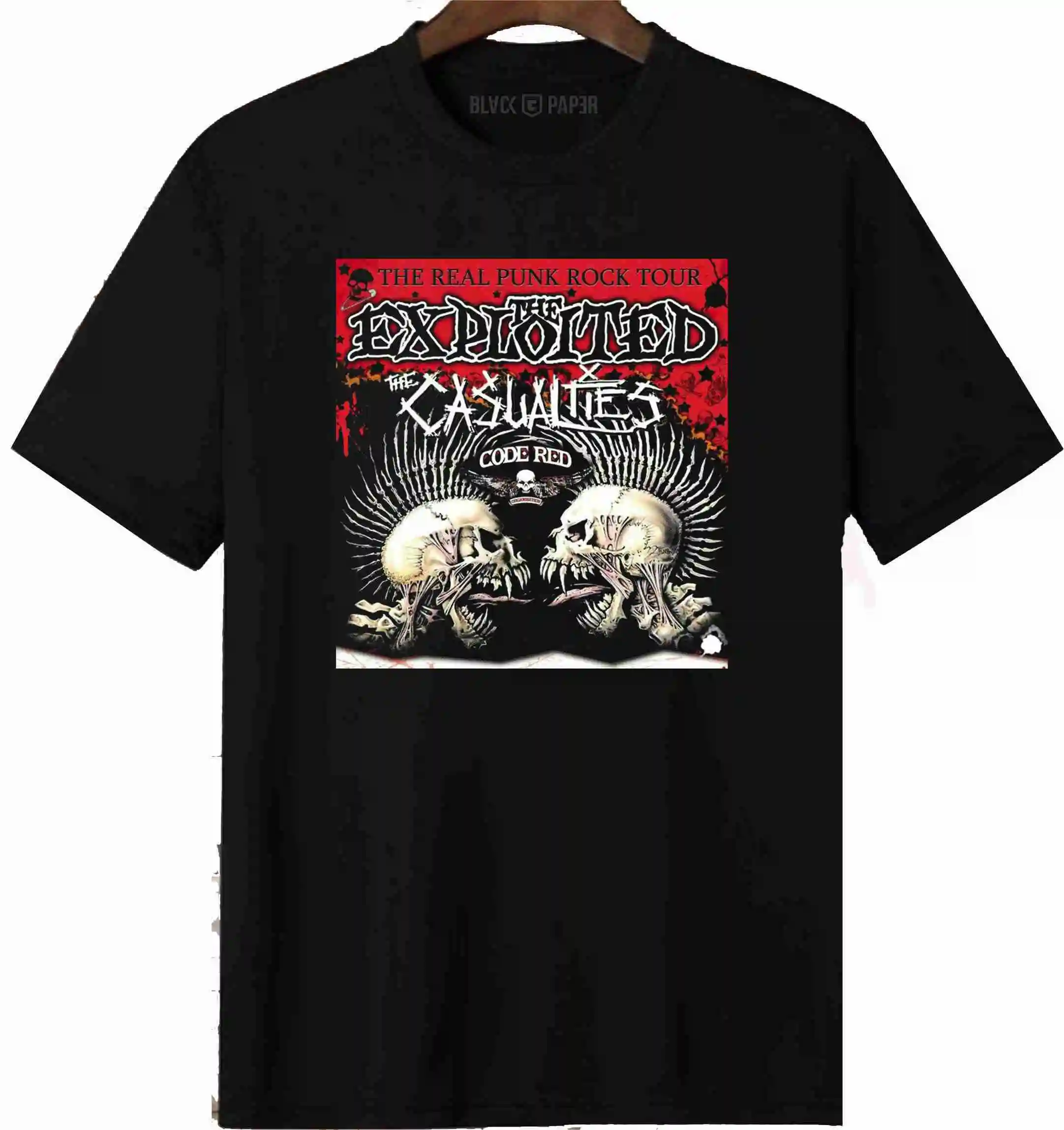 THE EXPLOITED Kaos Musik 티셔츠 밴드 펑크 록 UK캐주얼 스트리트에서 남성용 패셔너블하고 편안한 반팔 셔츠