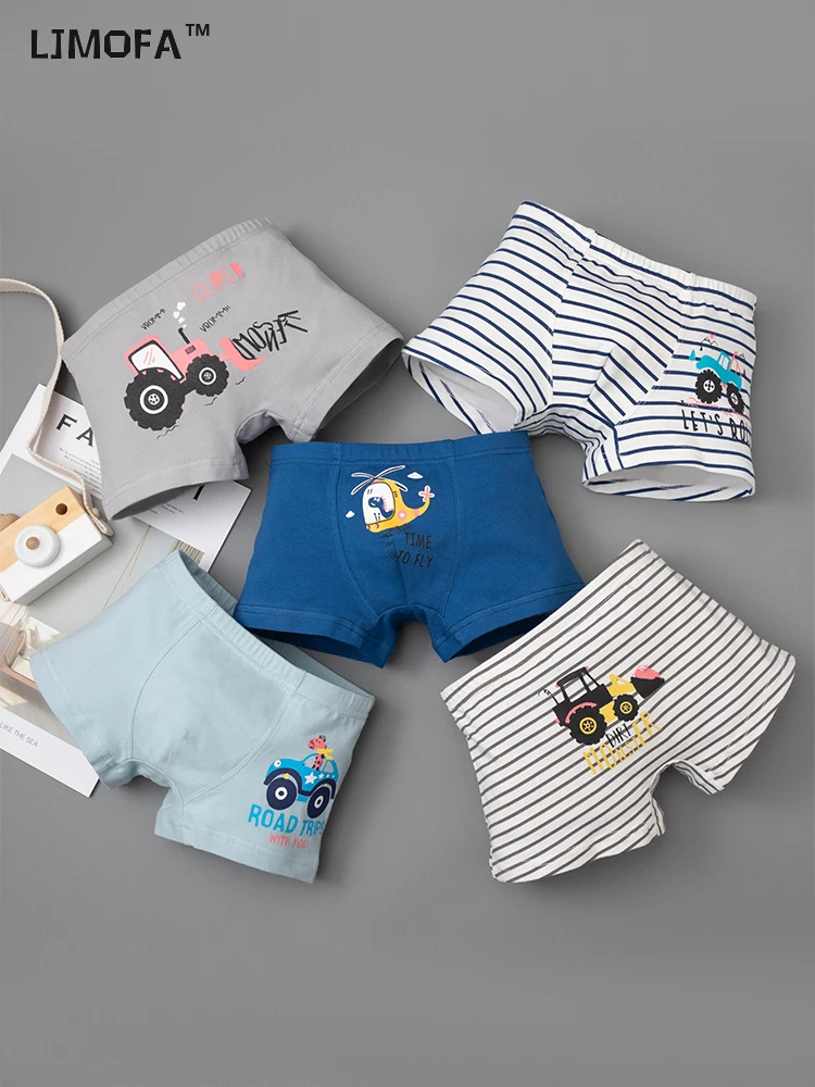 5PCS/Set Children Boy Underpants Cotton Soft Boxer Underwear for Kids