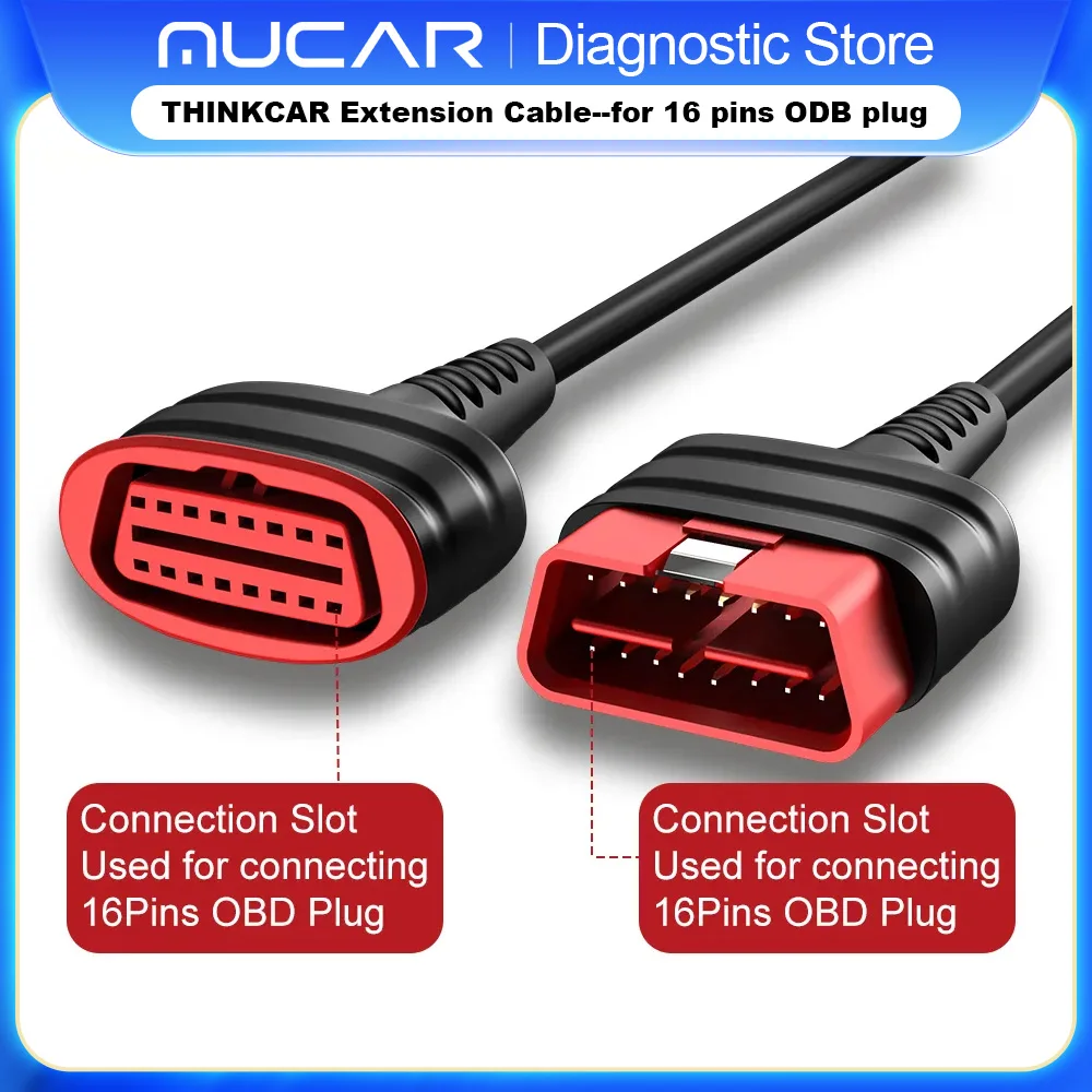 

THINKCAR ThinkDiag Extension Cable 16 Pin Male to Female Car OBD2 Diagnostic Extender Cable Automotive Adapter Cord Universal