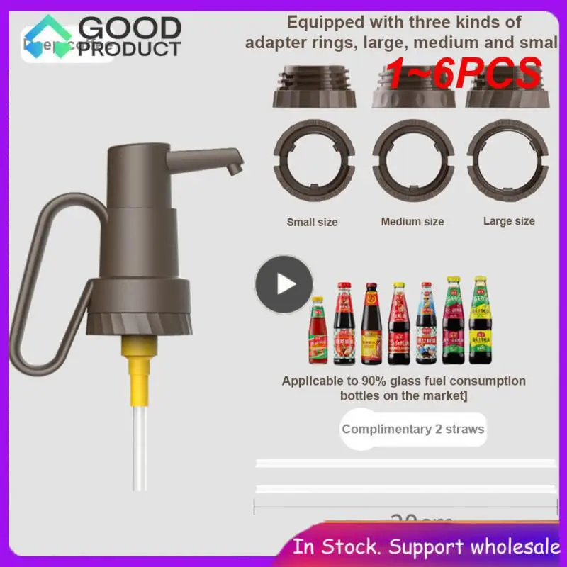 

1 ~ 6 шт. универсальный герметичный диспенсер, насос с ручкой из АБС-пластика для томатного соуса, устричного пресса, многоразовая головка бутылки для кухни