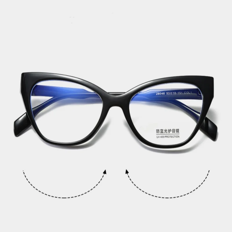 New Cat Eye Glasses Frame Women Flat Mirror Fashion Eyeframe Retro Man Anti Blue Light Trendy Decorative Glasses Plain Eyewear
