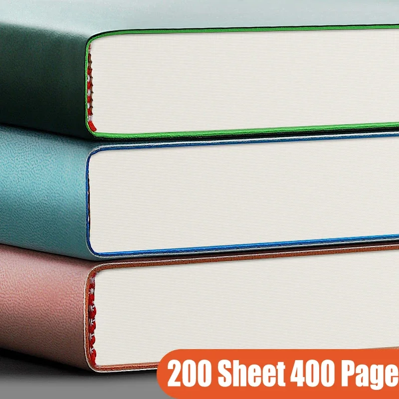 Grande Papel em Branco Notepad Cadernos e Revistas Planejador Diário Linha Horizontal Escritório 365 Material Escolar Caderno 400 Páginas a4 - Imagem 4