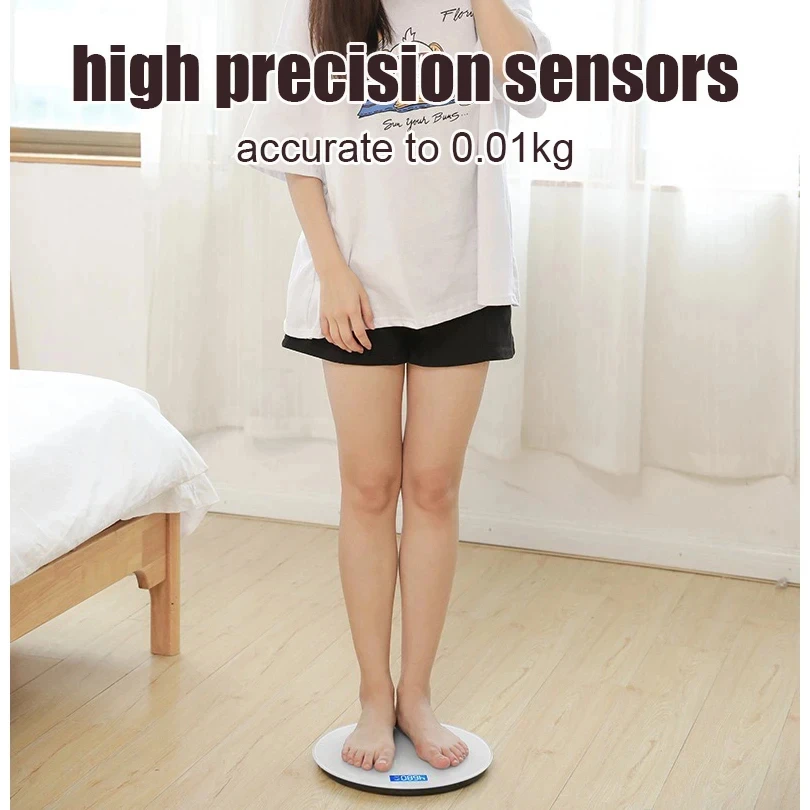 Round Electronic LED Digital Display Weight Floor Smart Balance Body Home Bathroom Scale_voghion.com