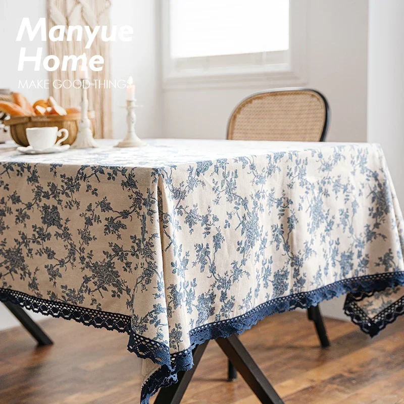 

Скатерть из хлопка и льна, кружевная скатерть для дома