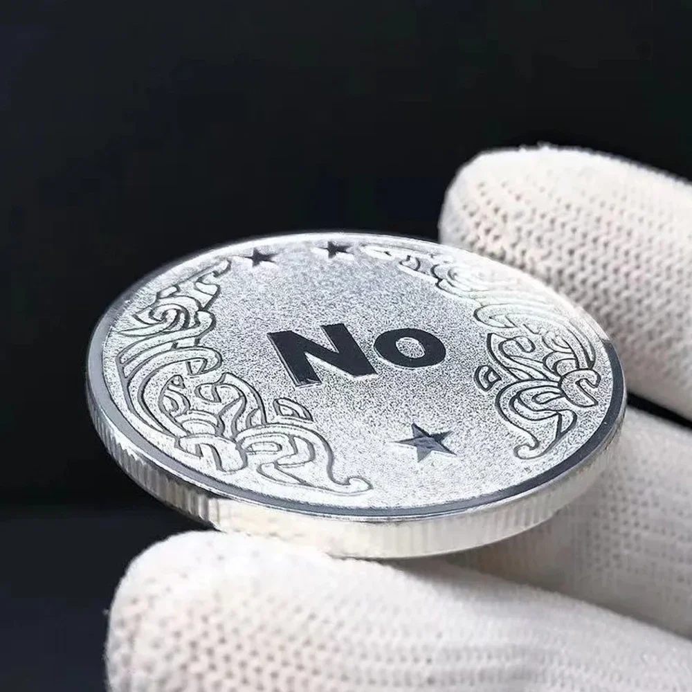 1pc Yes No Coin 3D Embossed Flipping Challenge Coin Decision Maker Lucky Diameter 40mm Commemorative Coins Collection - Image 4