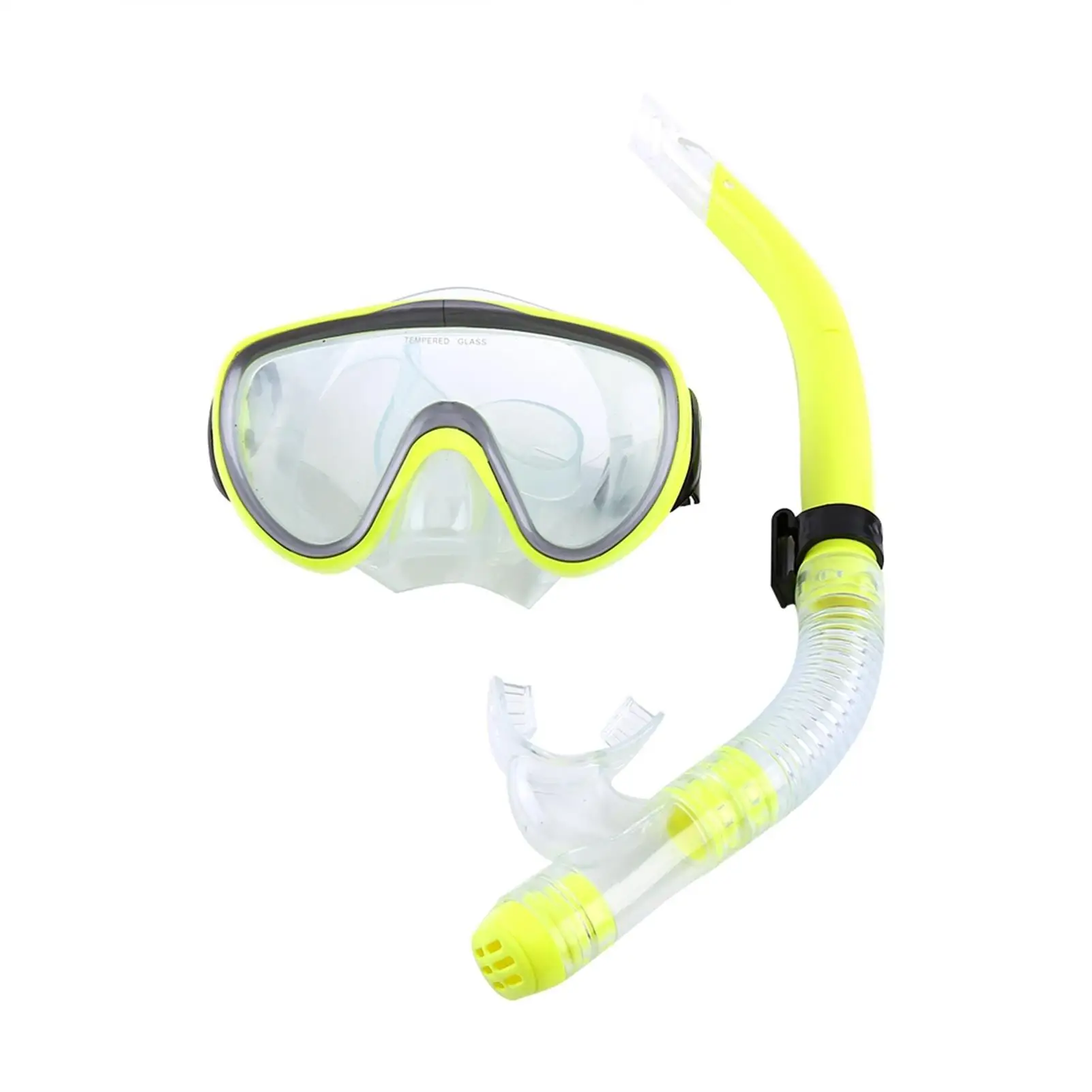 Adult Tempered Glass Snorkel Dive Mask-Half Dry Scuba Swimming Equipment for Training & Snorkeling