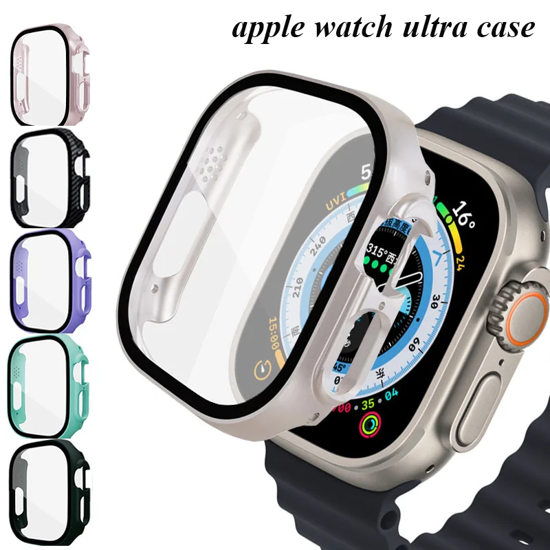Vetro + Cover Per Apple Watch Ultra Case 49Mm All-Around Pc Screen Protector Paraurti Cover Temperata Iwatch Case Ultra 2 Accessori