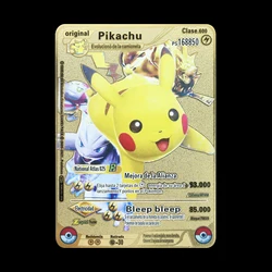 Pokemon Collection Metal Cards High Hp Charizard Pikachu Mewtwo Arceus Gold English French Spanish Metal Cards Vmax Mega GX Toy