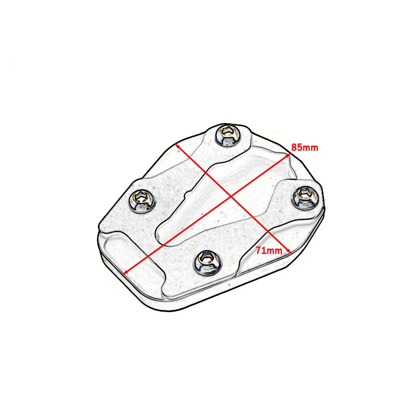 Motorcycle Foot Side Stand Enlarger Plate Pad Kickstand Extension