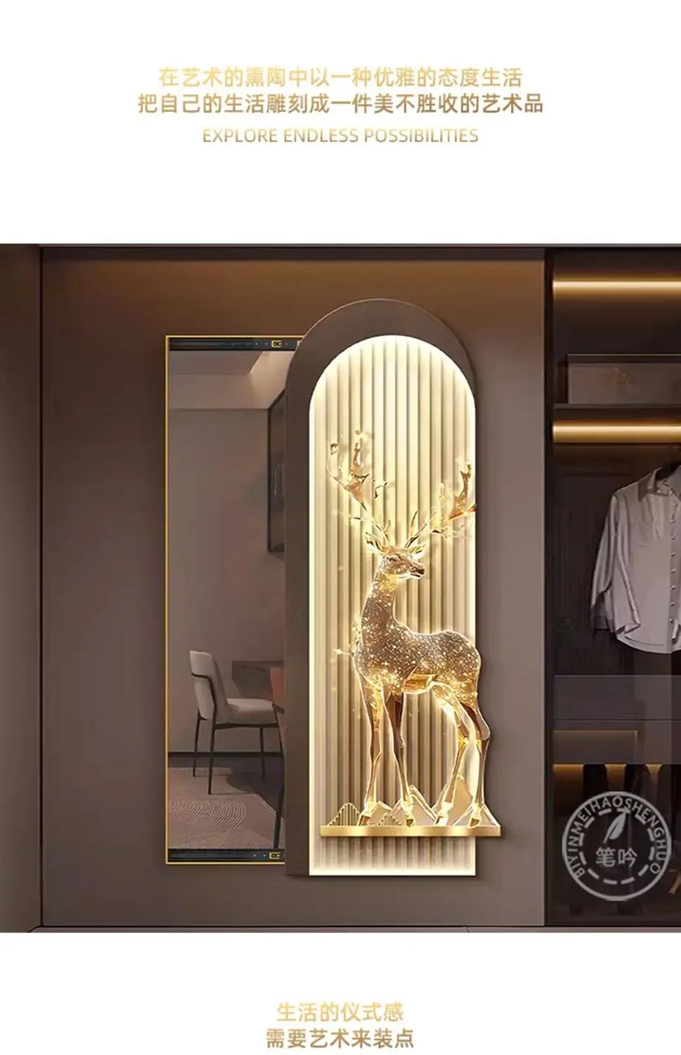 Description Picture 5 of itemLuxe Bathroom Mirror Organizer Makeup Modern Design Mirror Display Creative Espelho Decorativo Home Furniture Accessories