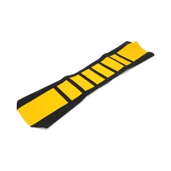Motorcycle Pro Ribbed Rubber Gripper Soft Seat Cover - Universal Fit (Yellow)
