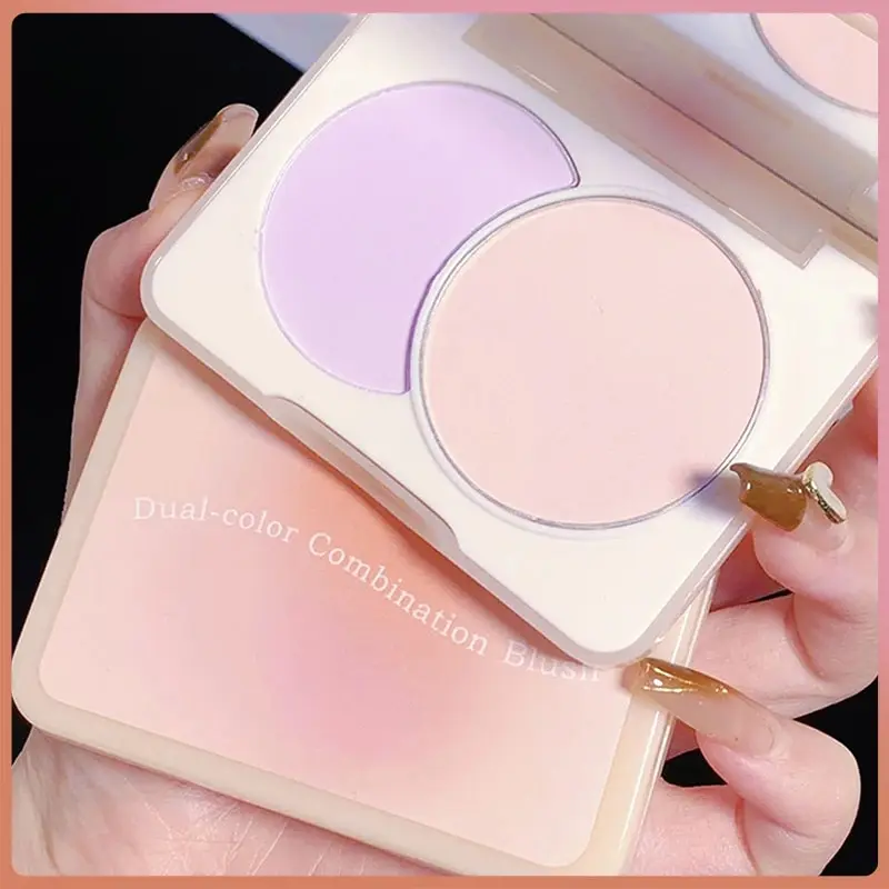 Two-tone Blush Tray Matte Natural Nude Blush Multi-color Combination Two In One Rouge Powder Natural Bare Light powder blusher blush stick blush powder blush plate facial blusher