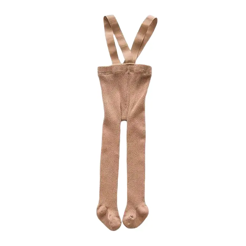 Breathable Infant Kids Suspender Pantyhose Spring Autumn Baby Girls Boys Cute Solid Color High Waist Bandage Overall Leggings knit tights girls pantyhose children stockings suspender leggings