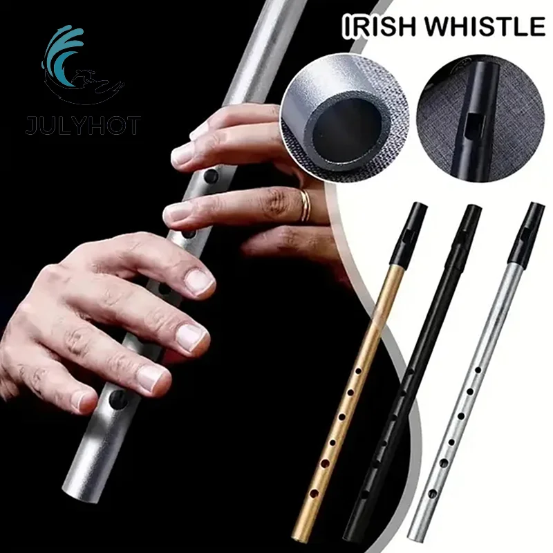 Authentic Irish Whistle Flute C/D Key Tin Penny Whistle With 6 Holes Perfect Traditional Irish Music Musical Instrument 1PC