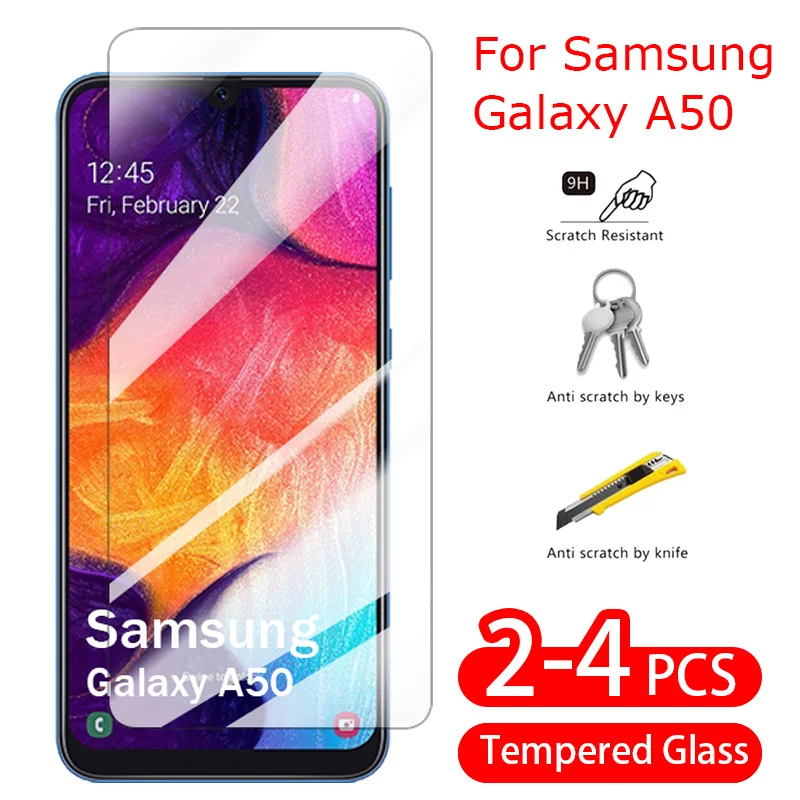 For-Samsung-Galaxy-A50-Screen-Protector-Tempered-Glass-Clear-9H-Flim ...