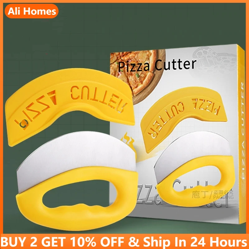 Pizza Cutter Wheel Food Chopper Super Sharp Stainless Steel Pizza Cutting with Protective Sheath Multi Function Knife
