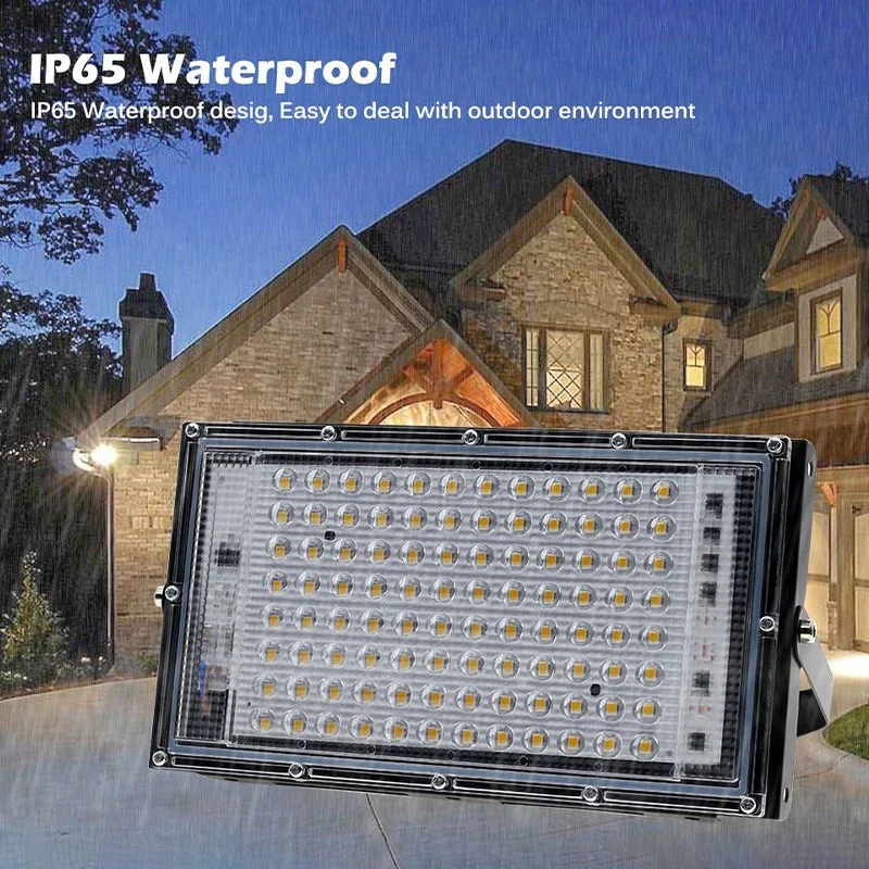 Led Flood Light 50W 100W 200W IP65 Waterproof 220V Outdoor Spotlight Reflector Street Lamp Wall