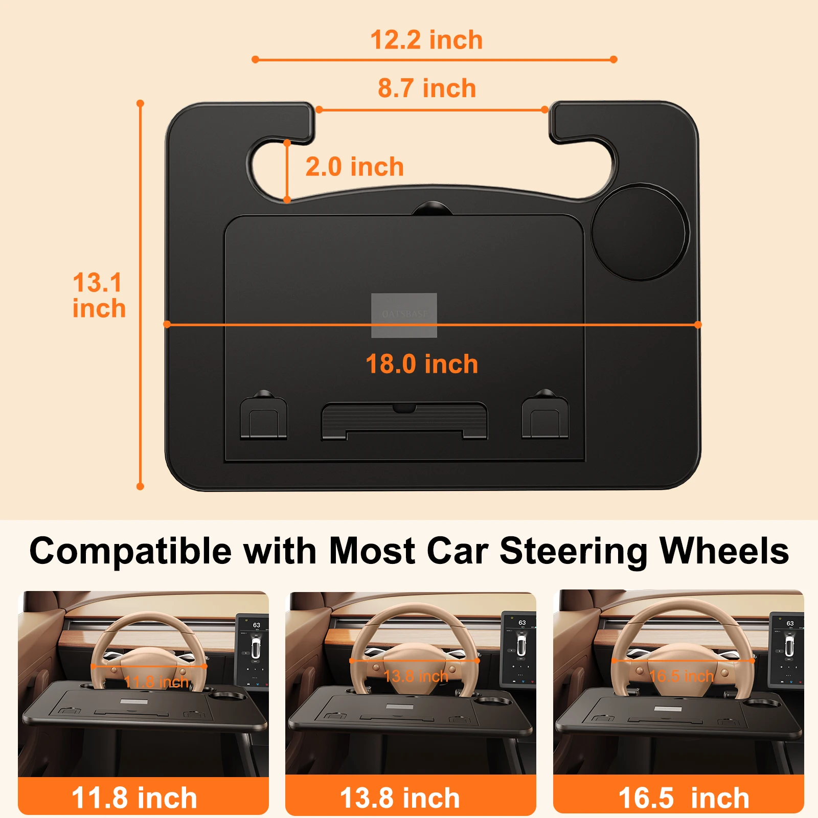 Eary Car Steering Wheel Desk Tray for Laptop Food Tray for Eating with Drink Holder Multi purpose Travel Car Accessories For Men