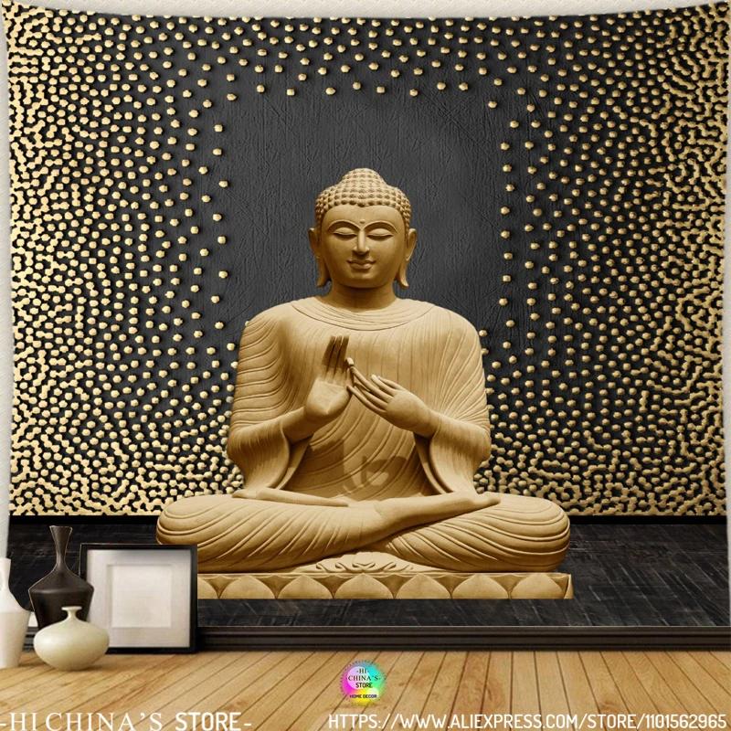 Buddha Tapestry Shakyamuni Wall Hanging Meditation Seven Chakras Indian Bohemian Style Mandala Home Decor