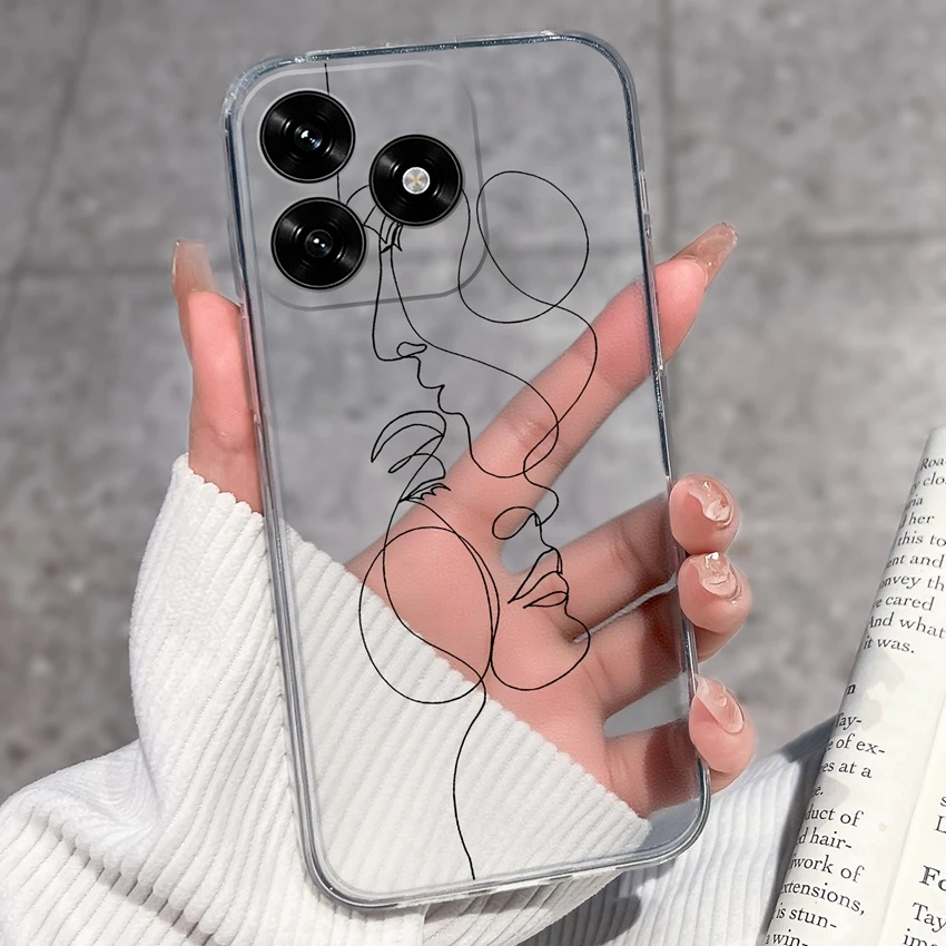 Cute Pet Dog Pattern Transparent TPU Soft Silicone Anti-Slip Protective Phone Case